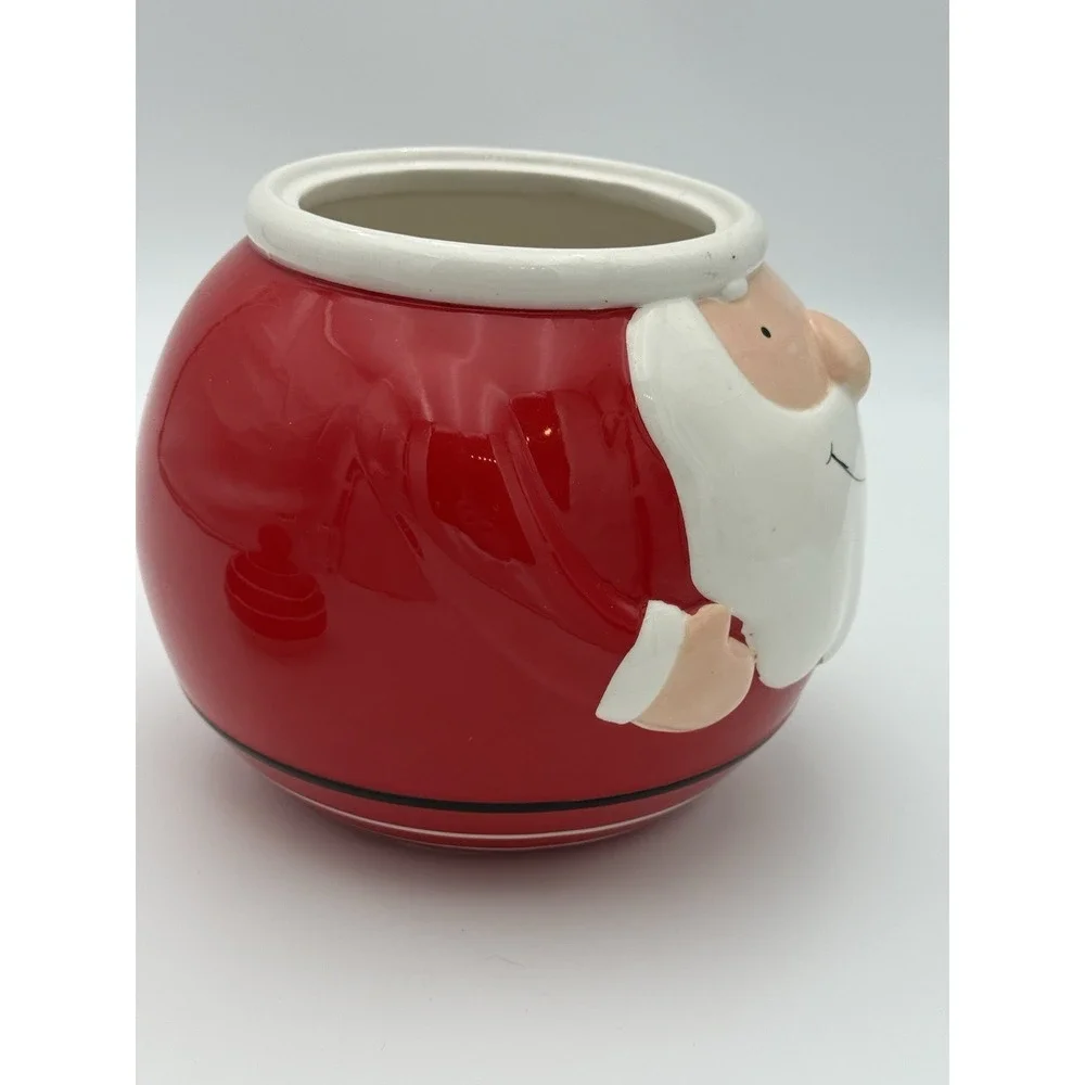 Ceramic Santa Claus Cookie Or Candy Jar Christmas Holiday‎ approx. 10
